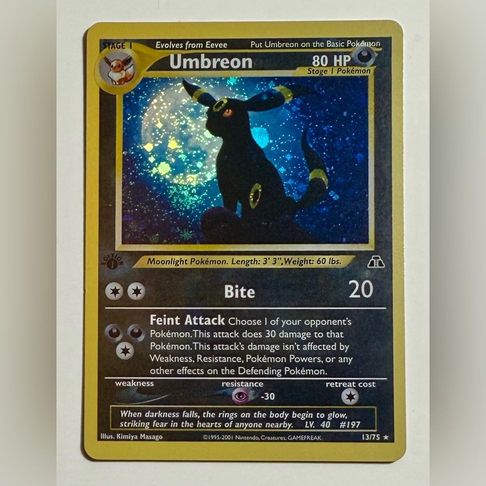 Umbreon, Fan Art, DIY Custom Card, For Display Only, Gift